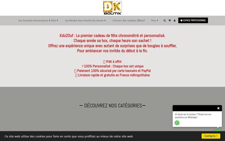 Ekrano kopija dkboutik.fr