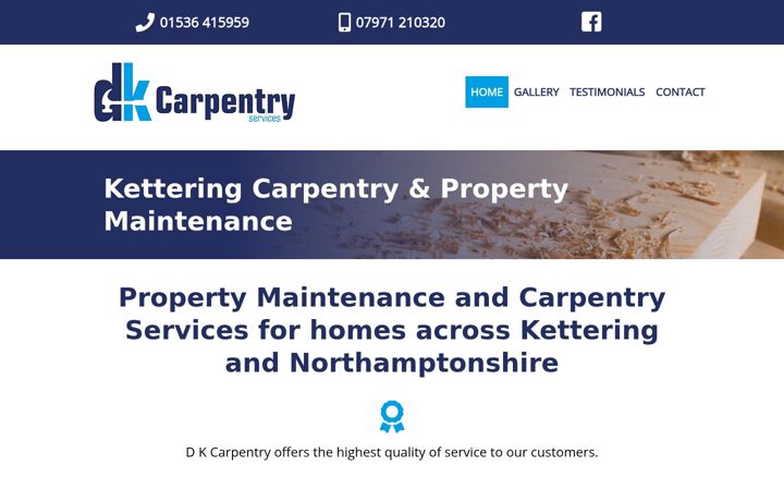 Snímek obrazovky dkcarpentryservices.co.uk
