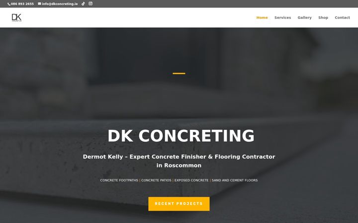 Screenshot ta' dkconcreting.ie