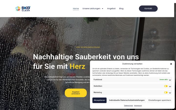 Screenshot stránky dkdclean.de