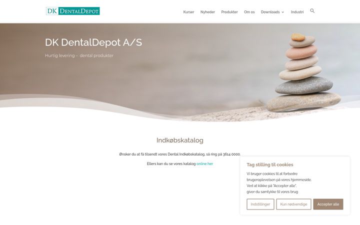 Kuvakaappaus sivustosta dkdentaldepot.dk