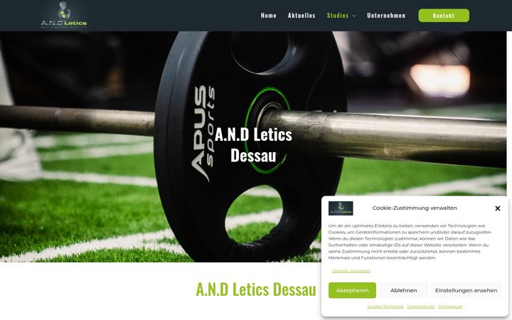 Screenshot of dkfitnessstudios.de