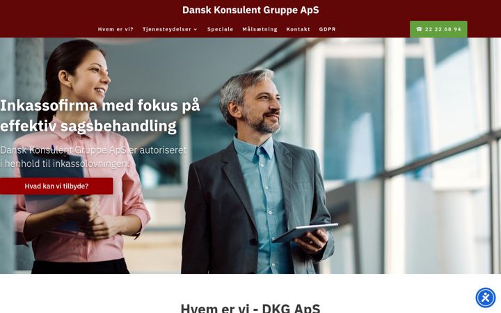 Kuvakaappaus sivustosta dkg-aps.dk