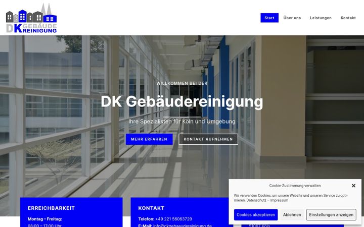 Screenshot stránky dkgebaeudereinigung.de
