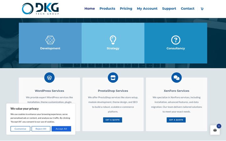 Screenshot of dkgtechgroup.com