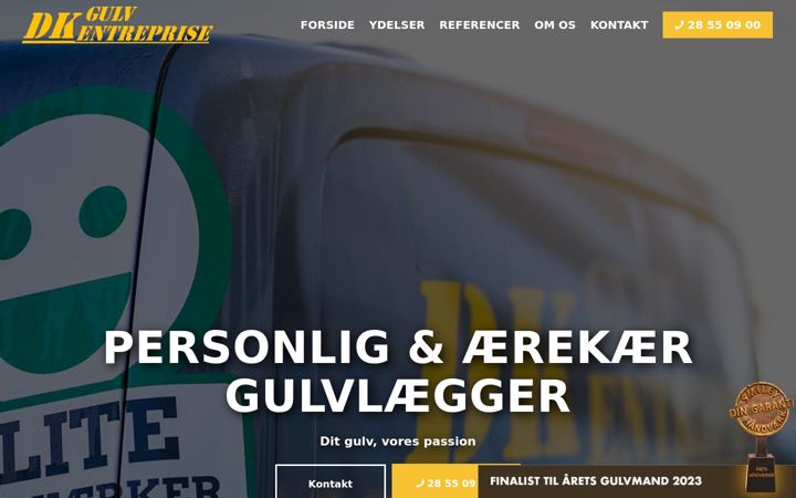 Kuvakaappaus sivustosta dkgulventreprise.dk