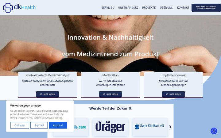 Screenshot stránky dkhealth.de