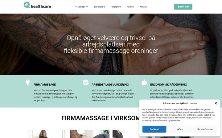 Captura de pantalla de dkhealthcare.dk