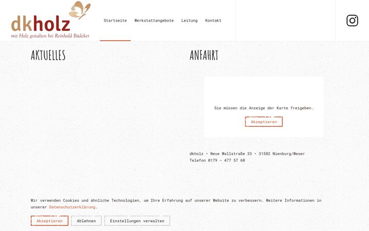 Screenshot of dkholz.de