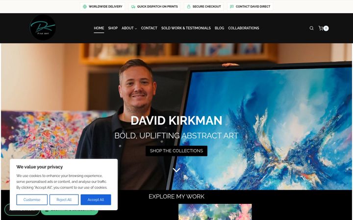 Screenshot of dkirkmanart.com
