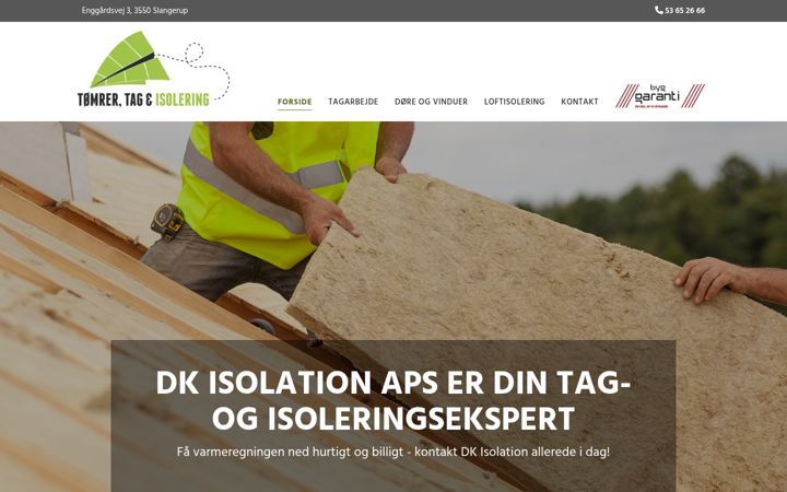 Kuvakaappaus sivustosta dkisolation.dk