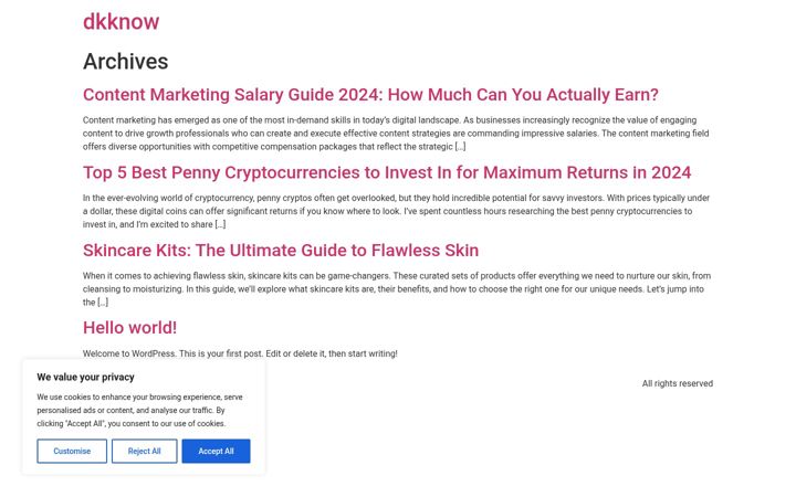 Screenshot of dkknow.com