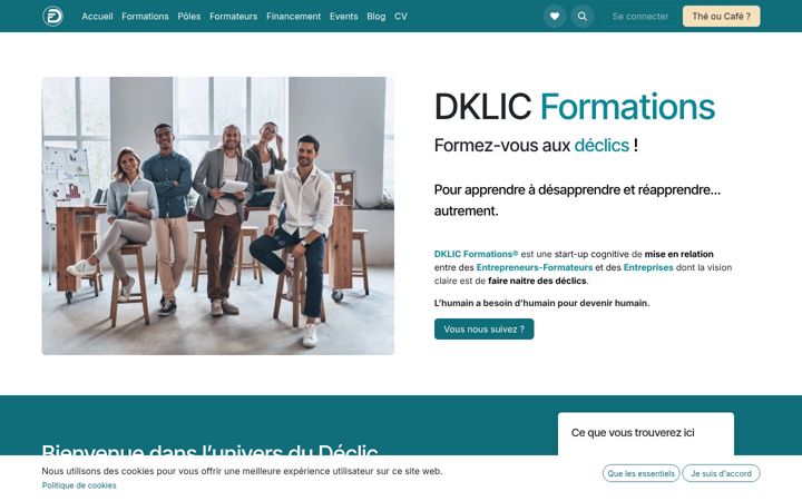 Ekrano kopija dklicformations.fr