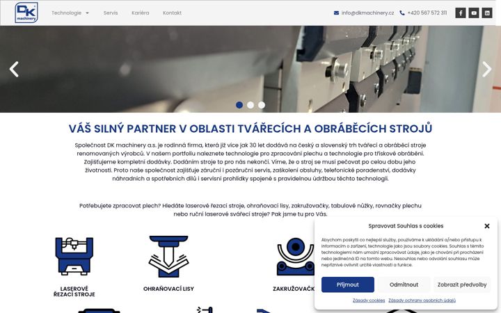 Snímek obrazovky dkmachinery.cz