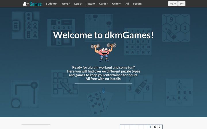 Screenshot of dkmgames.com
