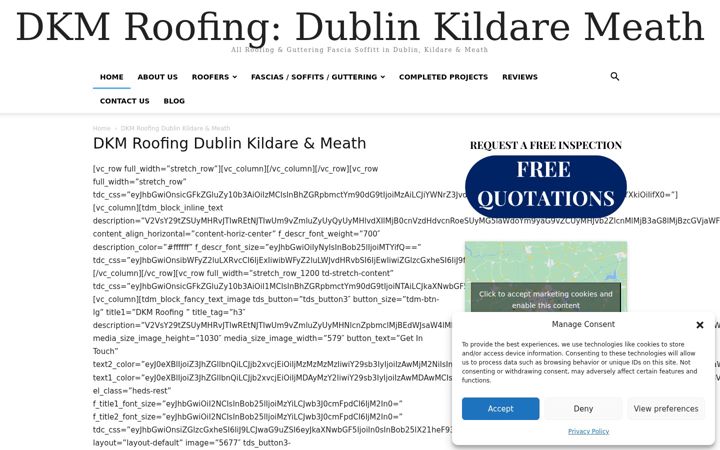 Screenshot ta' dkmroofing.ie