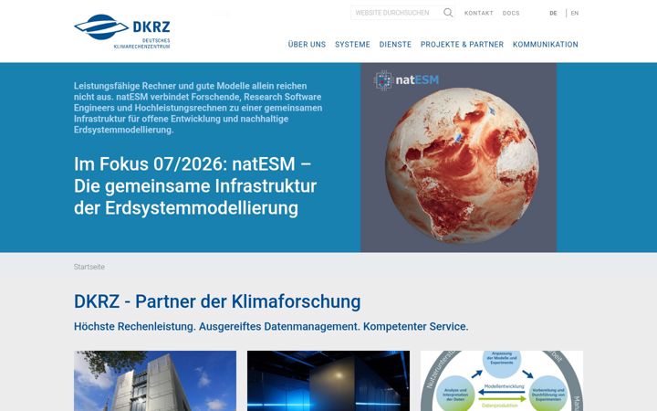 Zrzut ekranu dkrz.de