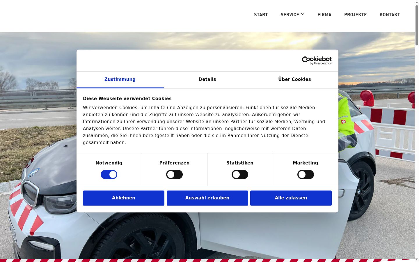 Screenshot του banner συγκατάθεσης που εμφανίστηκε πριν από οποιαδήποτε αλληλεπίδραση