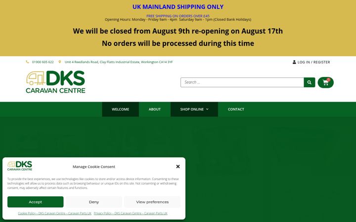 Screenshot of dkscaravancentre.com