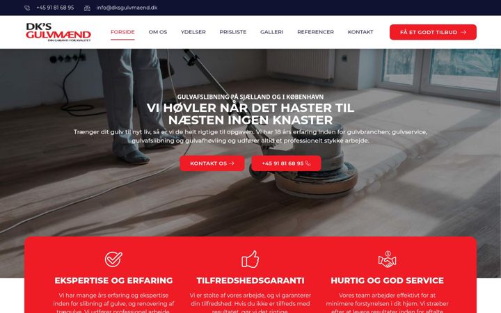 Posnetek zaslona dksgulvmaend.dk