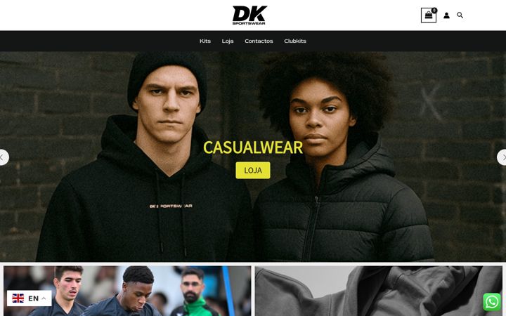 Ekraanipilt saidist dksportswear.pt