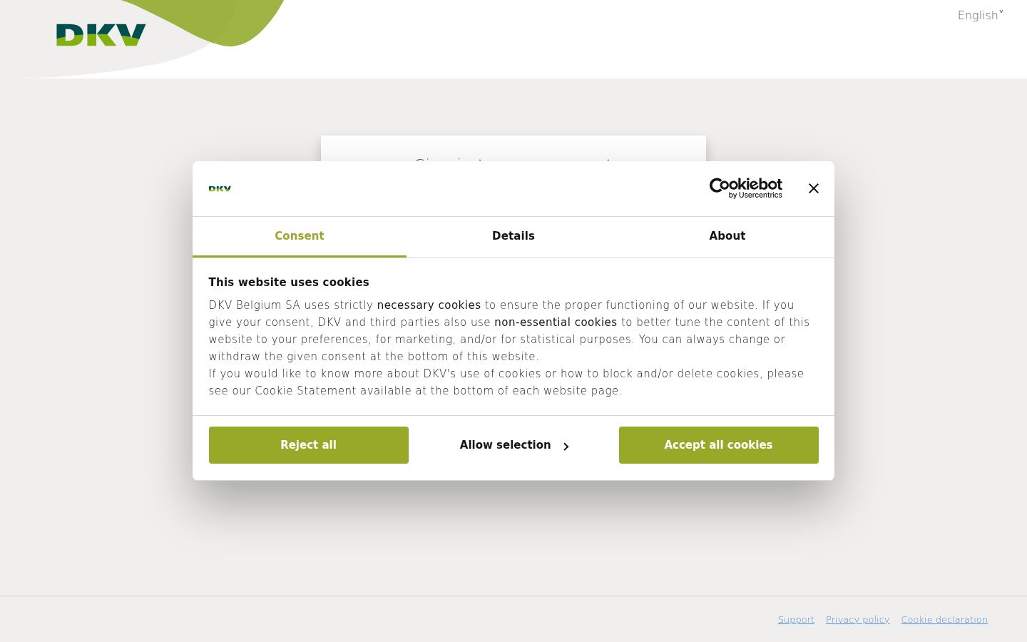 Screenshot of the consent banner shown before any interaction
