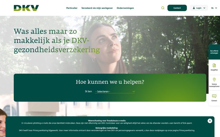 Screenshot of dkv.be
