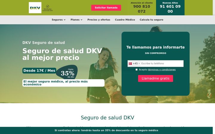 Screenshot of dkvofertasalud.es