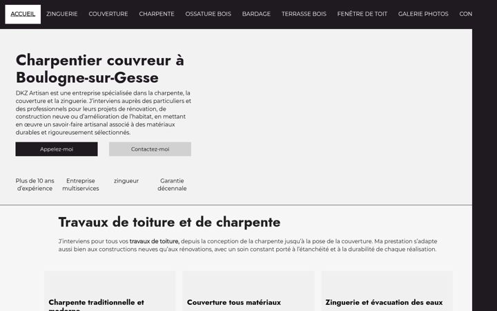 Ekrano kopija dkzartisan.fr