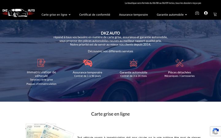 Ekrano kopija dkzauto.fr