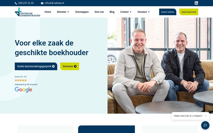 Skærmbillede af dl-advies.nl