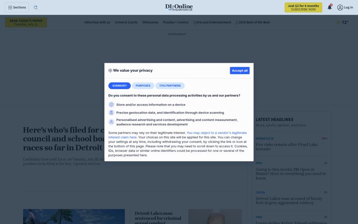 Екранна снимка на dl-online.com