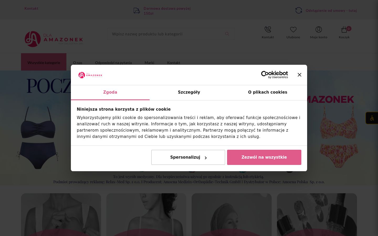 Posnetek zaslona pasice za privolitev, prikazane pred kakršno koli interakcijo