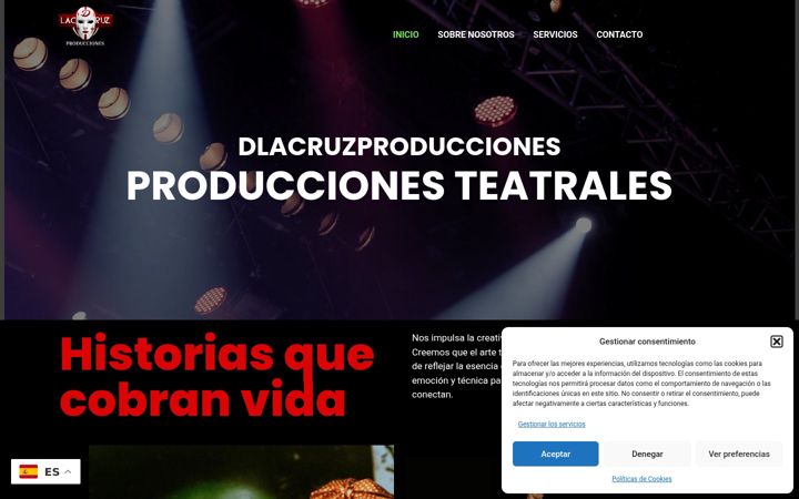 Screenshot of dlacruzproducciones.com