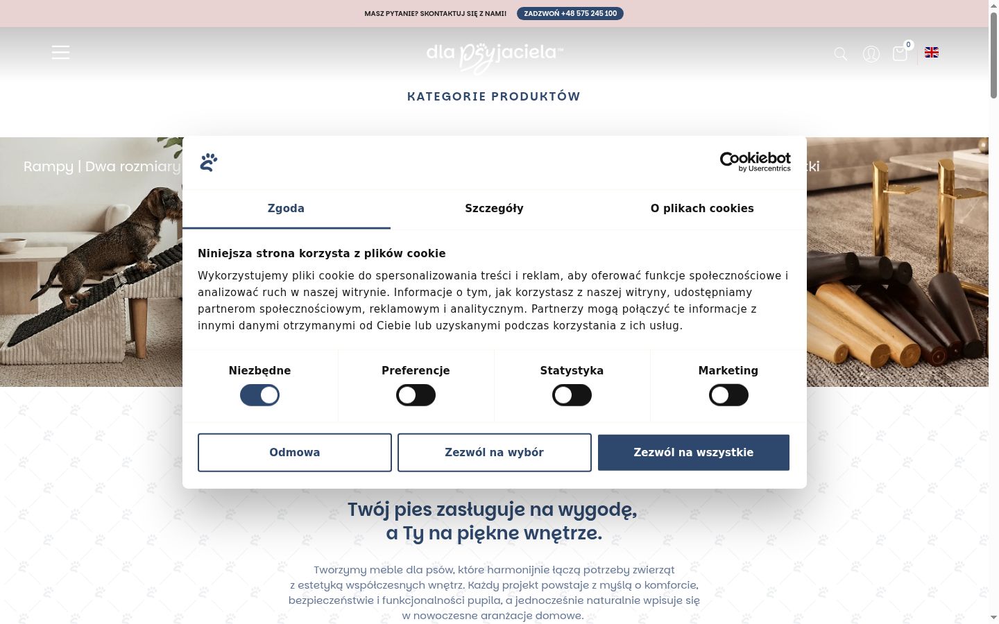 Snimka zaslona bannera za privolu prikazanog prije bilo kakve interakcije
