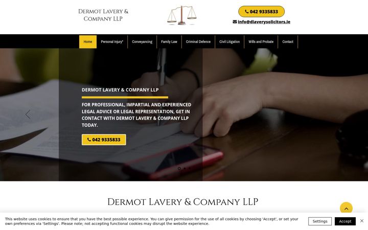Screenshot ta' dlaverysolicitors.ie