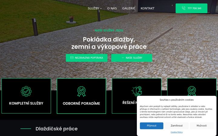 Snímek obrazovky dlazbyhubacek.cz