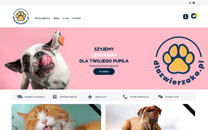 Captura de pantalla de dlazwierzaka.pl