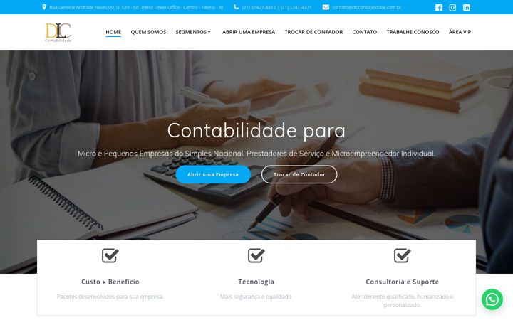 Screenshot stránky dlccontabilidade.com.br