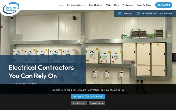Snímek obrazovky dlcelectricalcontractors.co.uk