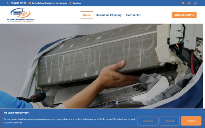Snímek obrazovky dlcontractorservices.co.uk