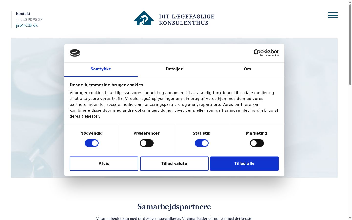 Screenshot of the consent banner shown before any interaction