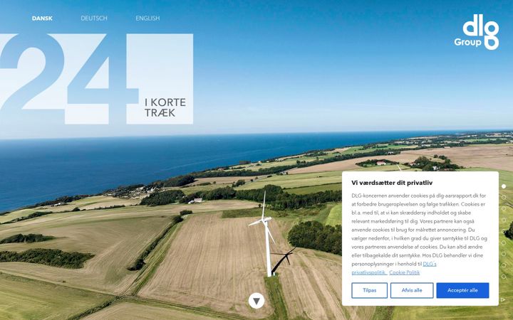 Screenshot of dlg-aarsrapport.dk
