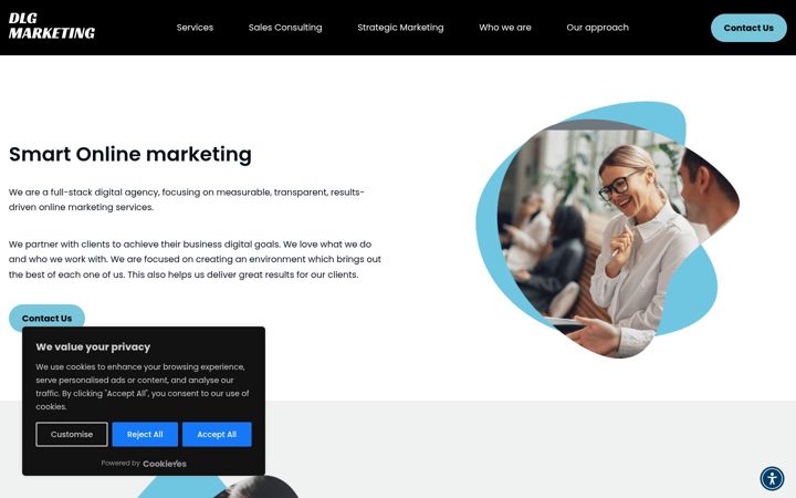Ekrānuzņēmums no dlgmarketing.io