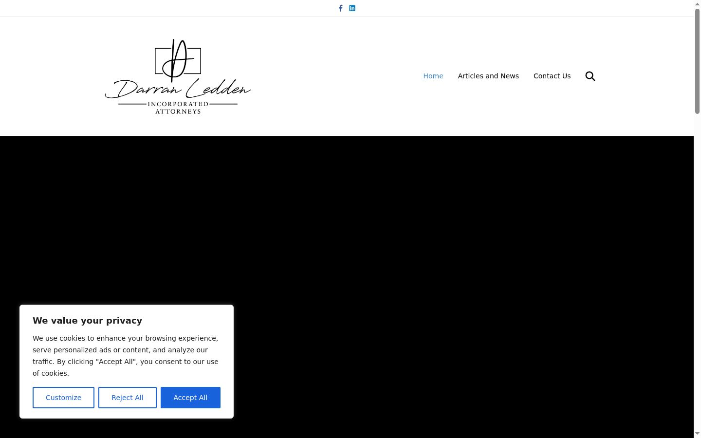 Capture d'écran de la bannière de consentement affichée avant toute interaction