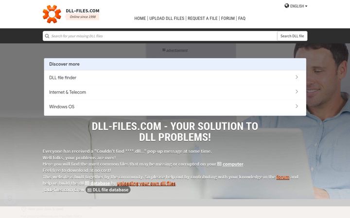 Skärmbild av dll-files.com