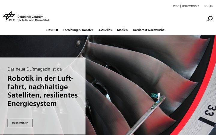 Screenshot του dlr.de