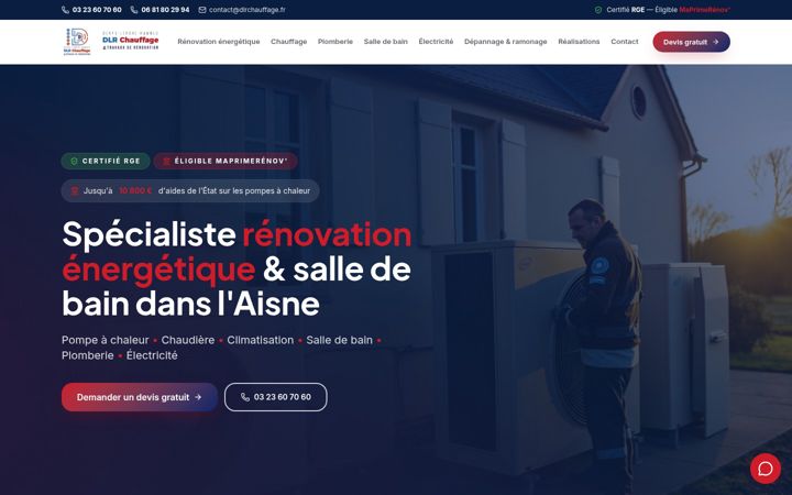 Skærmbillede af dlrchauffage.fr