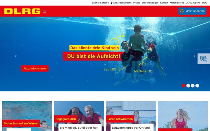 Skjámynd af dlrg.de