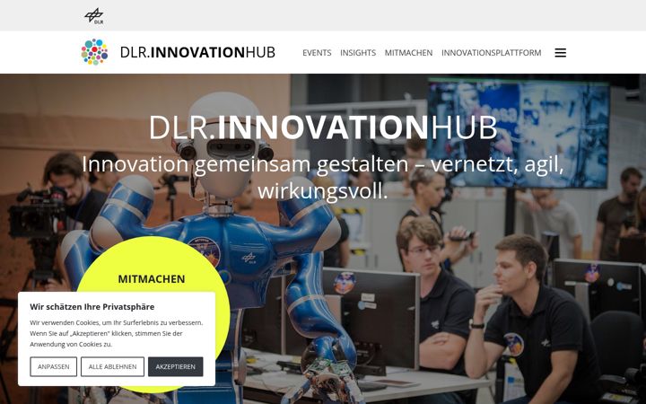 Screenshot του dlrinnovationhub.de
